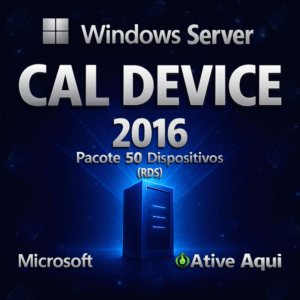 Pacote De 50 Device CALs Windows Server 2016 - 32/64 BITS - Licença Vitalícia + Nota Fiscal e Garantia