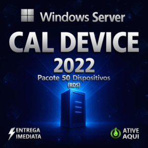 Pacote De 50 Device CALs Windows Server 2022 - 32/64 BITS - Licença Vitalícia + Nota Fiscal e Garantia