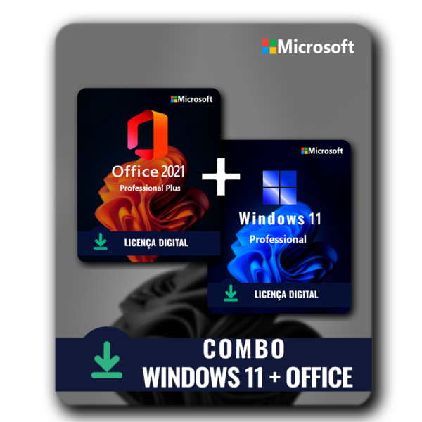 Windows 11 PRO + Office 2021 – 32/64 BITS – Licença Vitalícia + Nota Fiscal