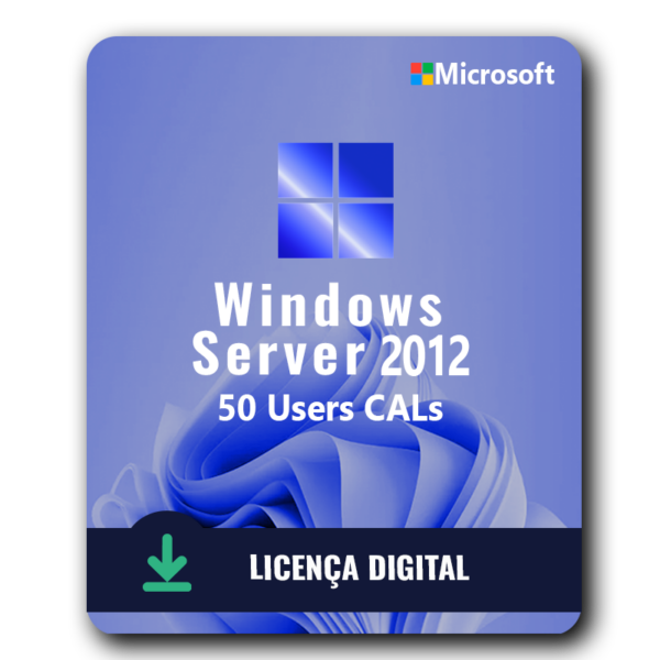 Pacote De 50 User CALs Windows Server 2012 - 32/64 BITS - Licença Vitalícia + Nota Fiscal e Garantia