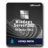 Pacote De 50 Device CALs Windows Server 2022 - 32/64 BITS - Licença Vitalícia + Nota Fiscal e Garantia