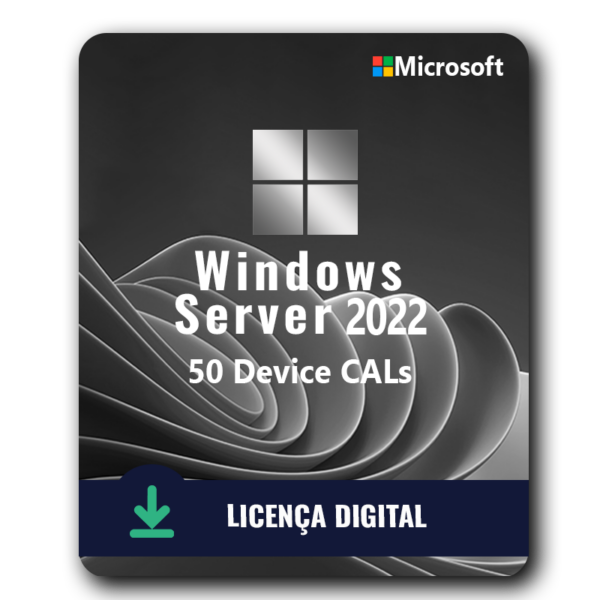 Pacote De 50 Device CALs Windows Server 2022 - 32/64 BITS - Licença Vitalícia + Nota Fiscal e Garantia